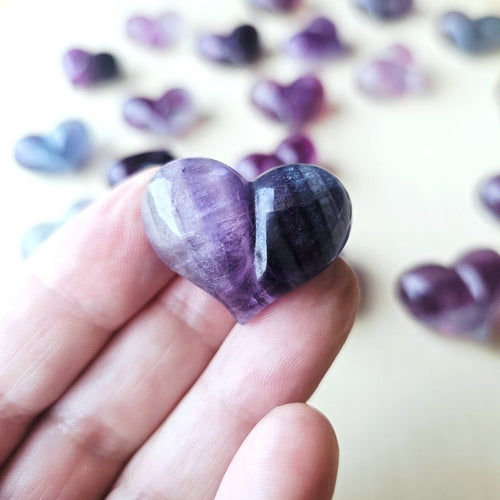 Rainbow Fluorite Hearts | The Banded Companions