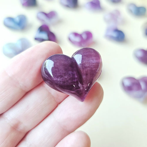 Rainbow Fluorite Hearts | The Banded Companions