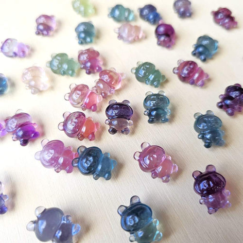 Rainbow Fluorite Labubu Carving | Tiny Travellers