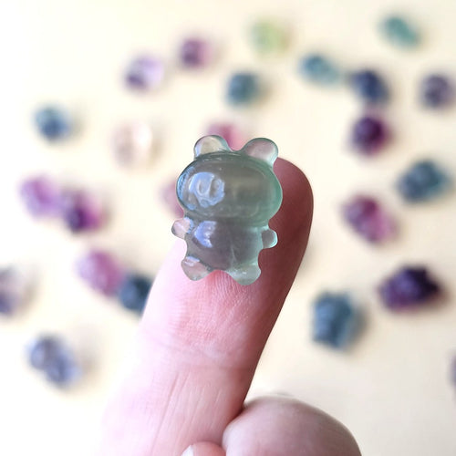 Rainbow Fluorite Labubu Carving | Tiny Travellers
