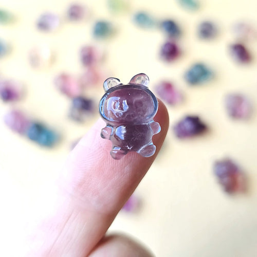 Rainbow Fluorite Labubu Carving | Tiny Travellers