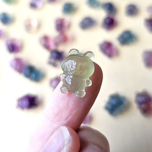 Rainbow Fluorite Labubu Carving | Tiny Travellers