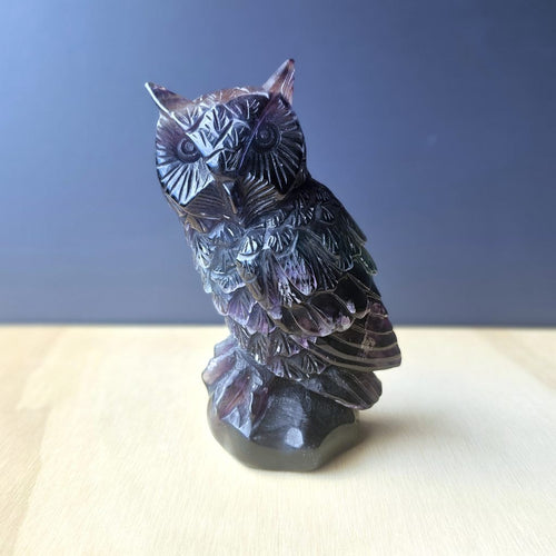 Rainbow Fluorite Owl | The Rainbow Seer Of Clarity