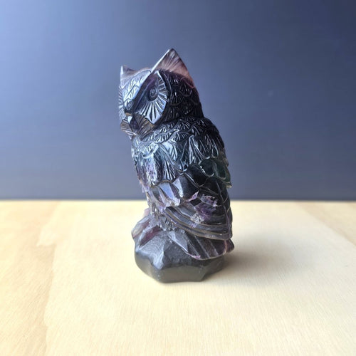 Rainbow Fluorite Owl | The Rainbow Seer Of Clarity