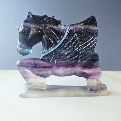 Rainbow Fluorite Winged Unicorn | Winged Warrior