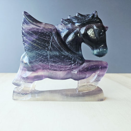 Rainbow Fluorite Winged Unicorn | Winged Warrior