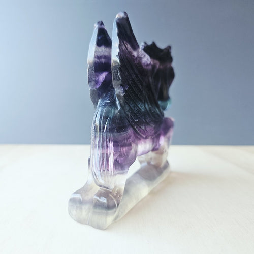 Rainbow Fluorite Winged Unicorn | Winged Warrior