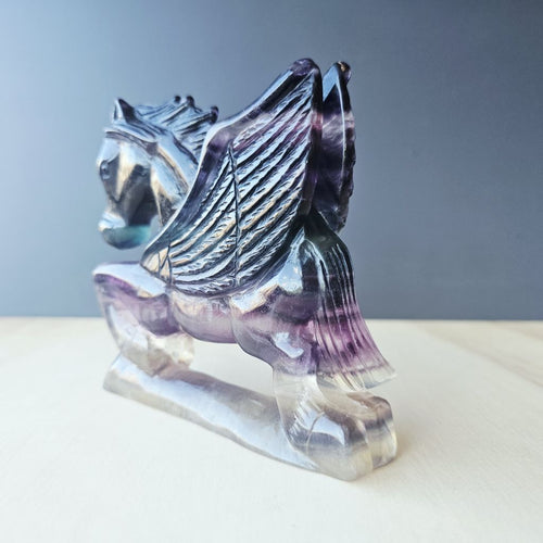 Rainbow Fluorite Winged Unicorn | Winged Warrior