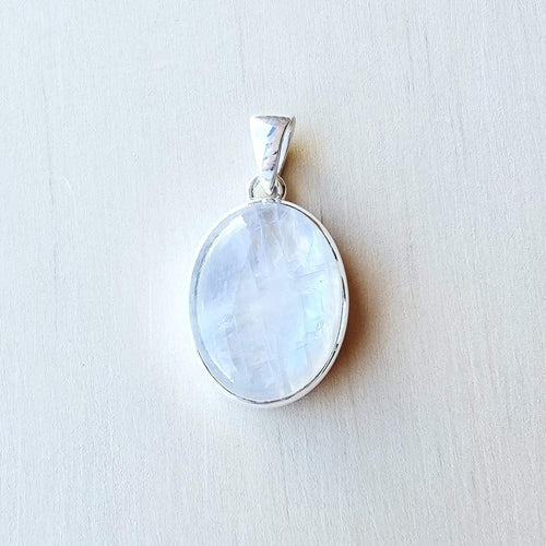 Rainbow Moonstone Pendant | Intuition Anchored In Silver