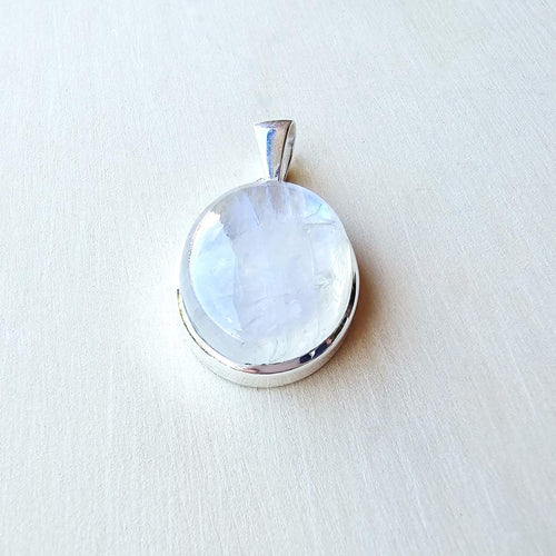 Rainbow Moonstone Pendant | Intuition Anchored In Silver