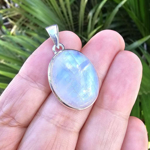 Rainbow Moonstone Pendant | Intuition Anchored In Silver