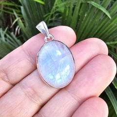Rainbow Moonstone Pendant | Intuition Anchored In Silver