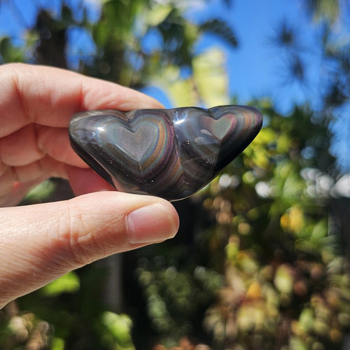 Rainbow Obsidian Twin Heart | Cosmic Pairing