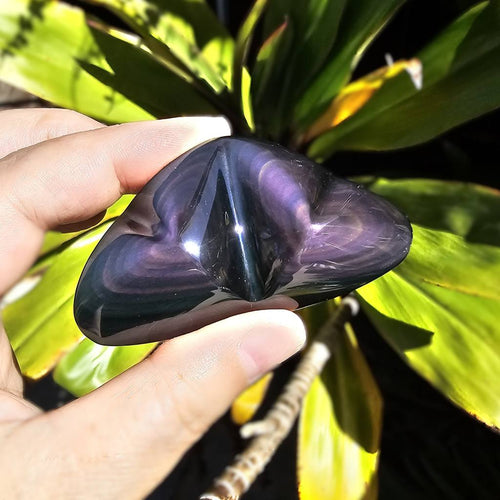 Rainbow Obsidian Twin Heart | Twilight Embrace