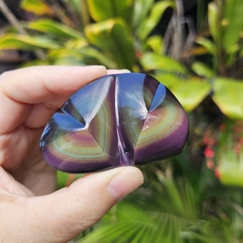 Rainbow Obsidian Twin Heart | Twin Flame
