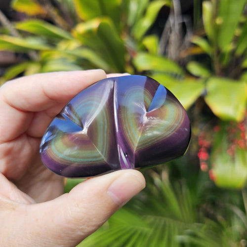 Rainbow Obsidian Twin Heart | Twin Flame