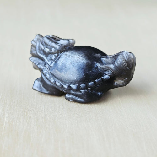 Rainbow Sunstone & Black Moonstone Dragon Turtle | Rainbow Longgui