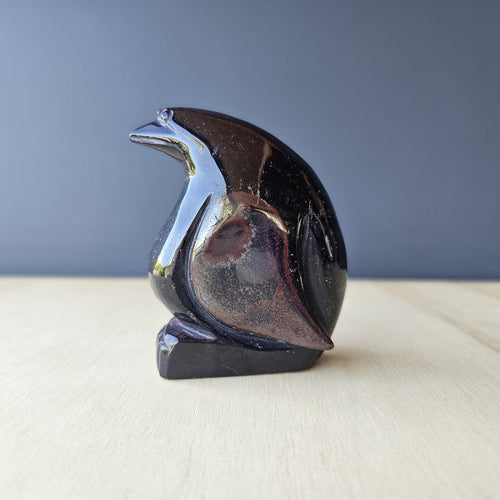 Red Tigers Eye Penguin Carving | Pengy