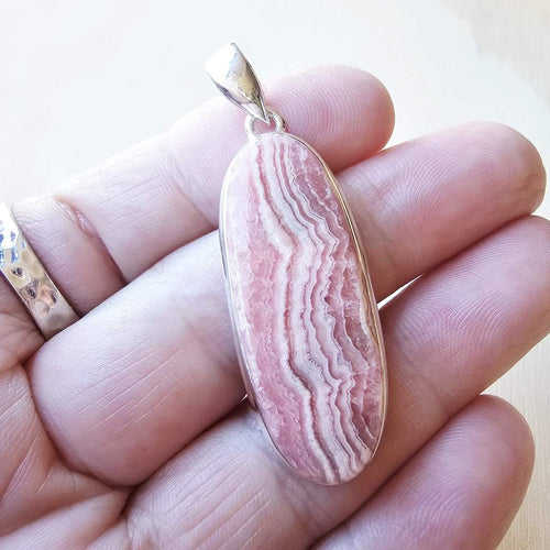 Rhodochrosite Pendant | Heart Current