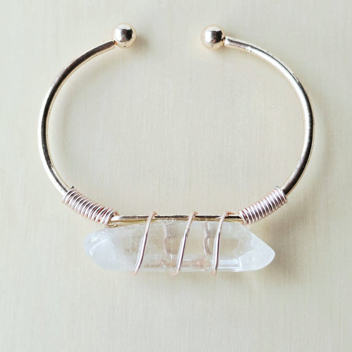 Rose Gold & Silver Adjustable Bracelet | Quartz Activation