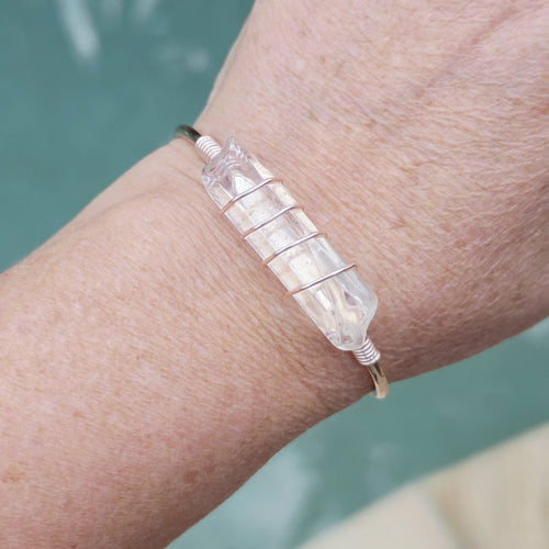 Rose Gold & Silver Adjustable Bracelet | Quartz Activation