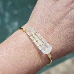 Rose Gold & Silver Adjustable Bracelet | Quartz Activation