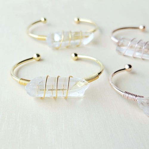 Rose Gold & Silver Adjustable Bracelet | Quartz Activation