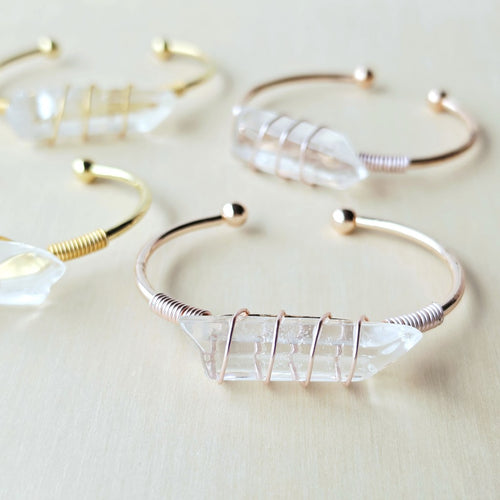 Rose Gold & Silver Adjustable Bracelet | Quartz Activation