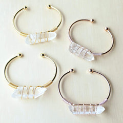 Rose Gold & Silver Adjustable Bracelet | Quartz Activation