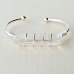Rose Gold & Silver Adjustable Bracelet | Quartz Activation