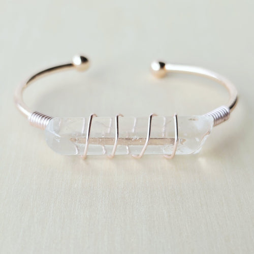 Rose Gold & Silver Adjustable Bracelet | Quartz Activation