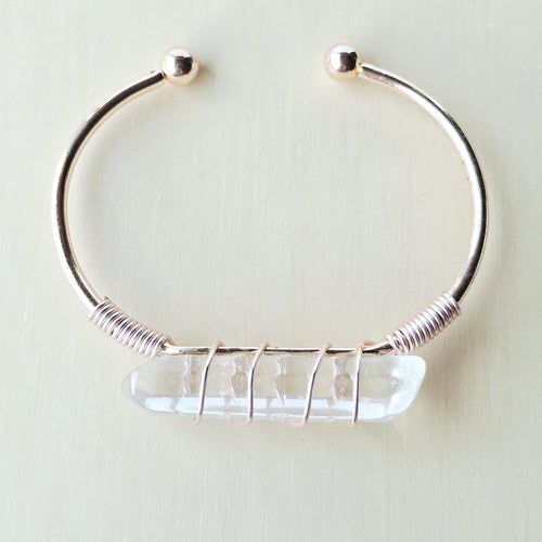 Rose Gold & Silver Adjustable Bracelet | Quartz Activation