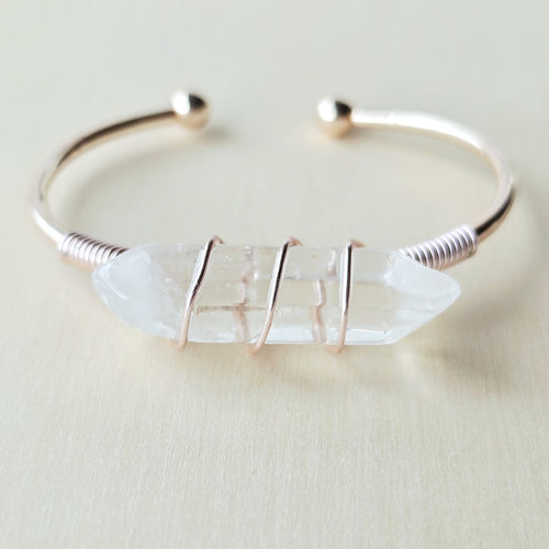 Rose Gold & Silver Adjustable Bracelet | Quartz Activation