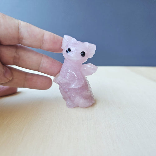 Rose Quartz Baby Dragon | Soft Strength Guardian