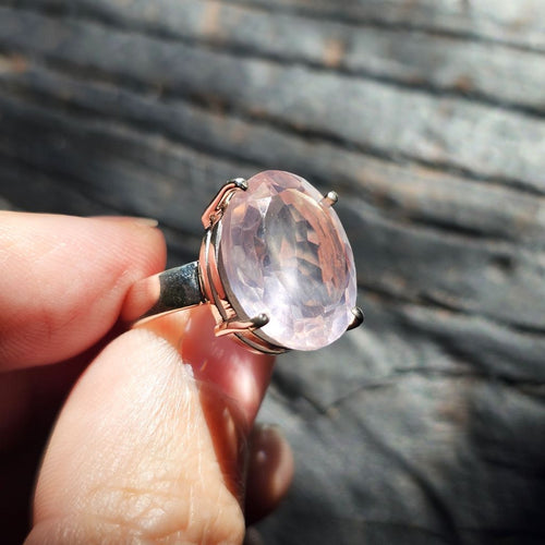 Rose Quartz Faceted Ring | Facets Of Love