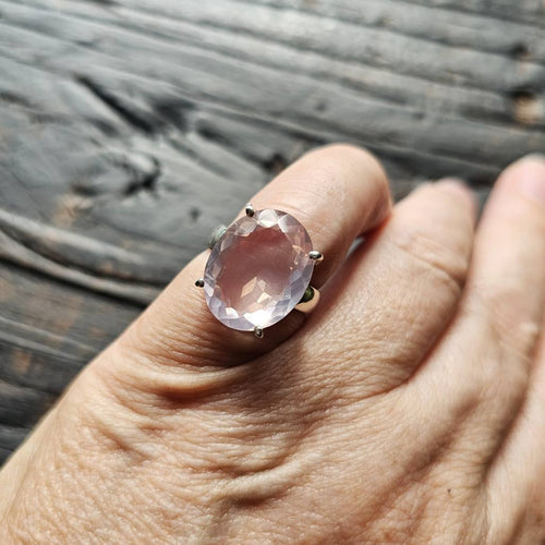 Rose Quartz Faceted Ring | Facets Of Love