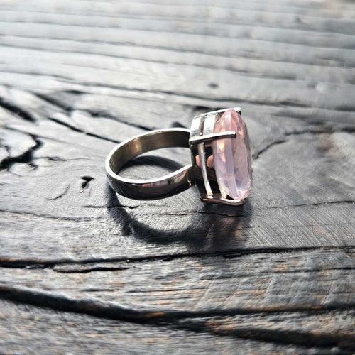 Rose Quartz Faceted Ring | Facets Of Love