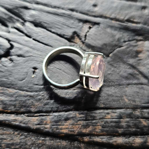 Rose Quartz Faceted Ring | Facets Of Love