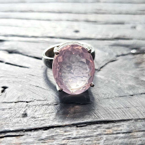 Rose Quartz Faceted Ring | Facets Of Love