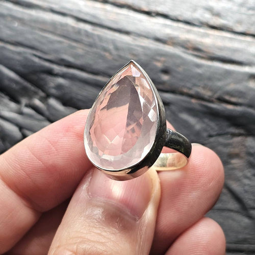 Rose Quartz Faceted Ring | Love Transmission