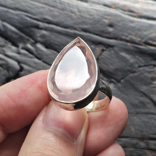 Rose Quartz Faceted Ring | Love Transmission