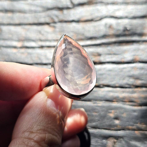 Rose Quartz Faceted Ring | Love Transmission