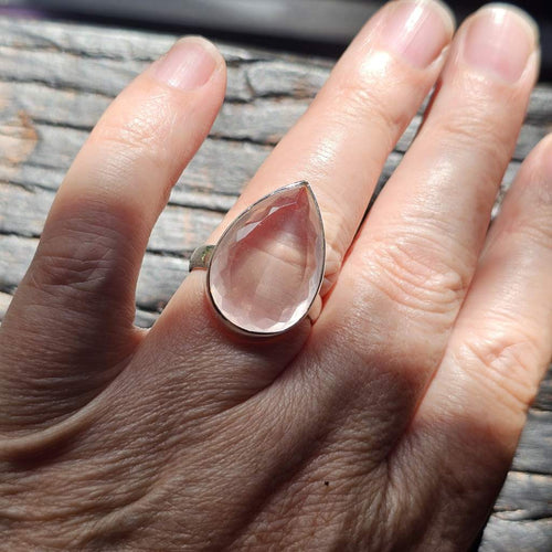 Rose Quartz Faceted Ring | Love Transmission