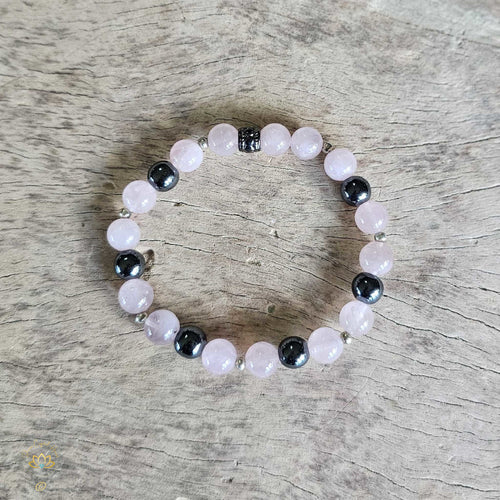 Rose Quartz & Hematite Bracelet | 8mm Beads
