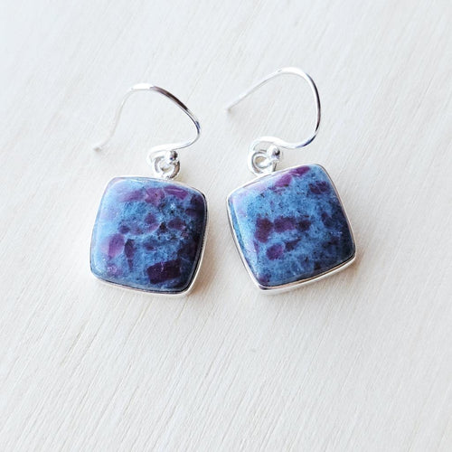 Ruby & Kyanite Earrings | Elemental Balance