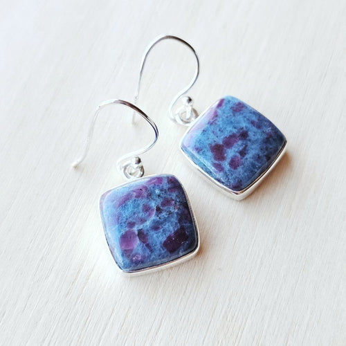 Ruby & Kyanite Earrings | Elemental Balance