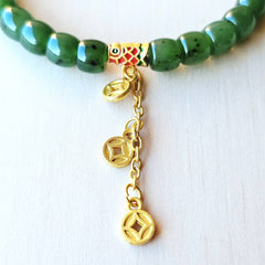 Russian Green Jade Crystal Bracelet | Koi Of Abundance