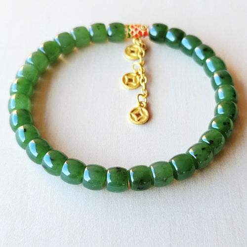 Russian Green Jade Crystal Bracelet | Koi Of Abundance