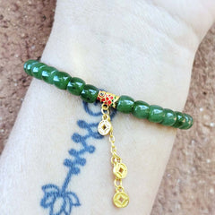 Russian Green Jade Crystal Bracelet | Koi Of Abundance