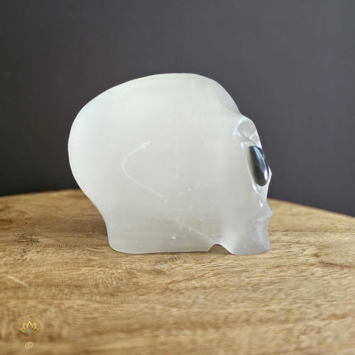 Selenite Alien Skull | Galactic Visionary